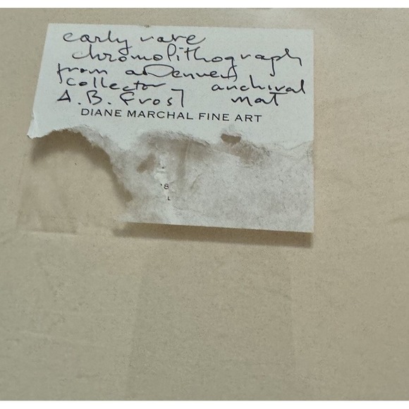 A.B. Frost Chromolithograph "Waiting for a Shot" Antique VTG Print Matted RARE - Picture 10 of 10